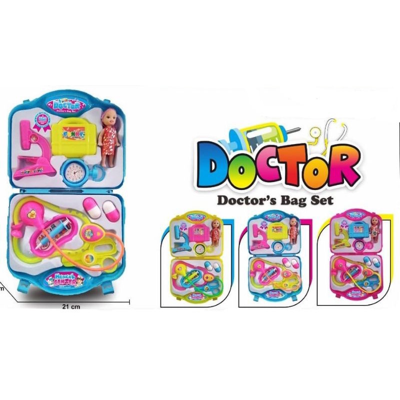 Mainan anak perempuan doctor's bag set barbie