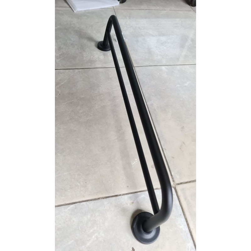 rak handuk fiorentino 9602 stainless / black hitam 2 baris 60cm