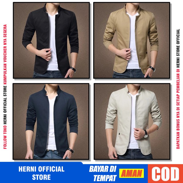 Jaket Pria Casual Trendy Semi Jas Blazer Ocean Original Premium Bahan Katun Twill Cotton Wol Import 