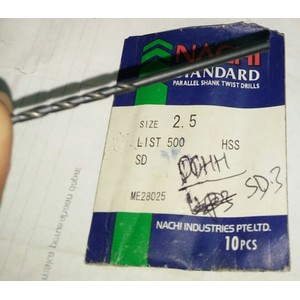 mata bor besi 2,5mm NACHI / mata bor nachi