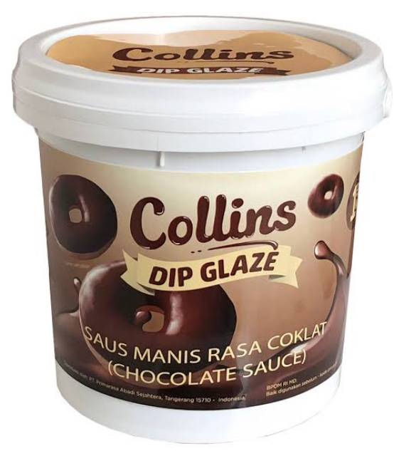 Collins Dip Glaze 1 kg Collins Choco Crunchy, Coklat Taro Green Tea Milk Strawberry Toping Donat Celup