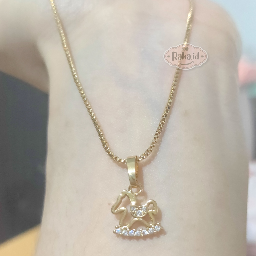 Kalung Anak Rantai Italy Motif Kuda Rocking Perhiasan Cantik Anak Lapis Emas 18k 817