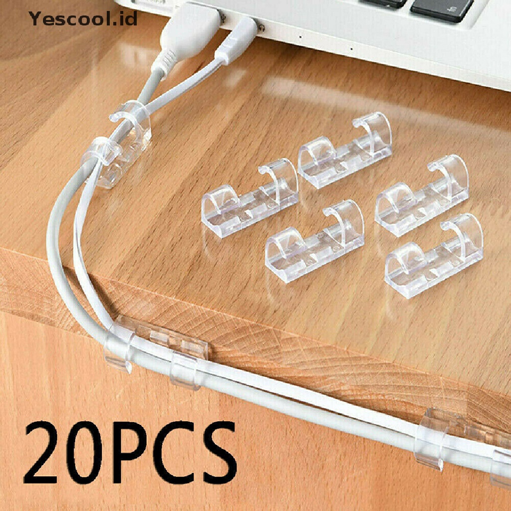 【Yescool】 20pcs Wire Organizer Securing Cable Clamp Storage Clips Buckle Line Finishing .