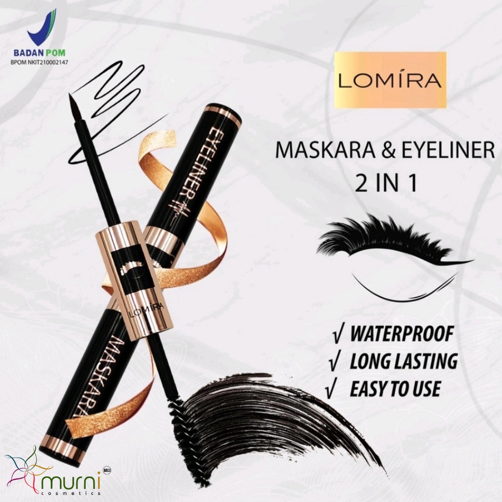 LOMIRA MASCARA + EYELINER 2IN1  2X2G