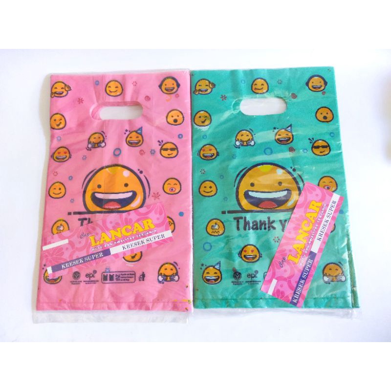 Kantong Olshop Sablon Smile / Kantong Kresek Olshop / Perlengkapan Olshop