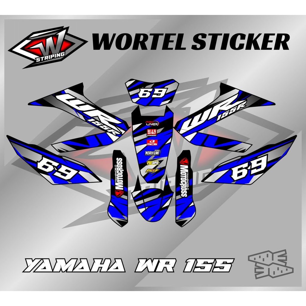Striping WR155-Stiker Hologram Decal Yamaha WR 155 Racing Abstrak