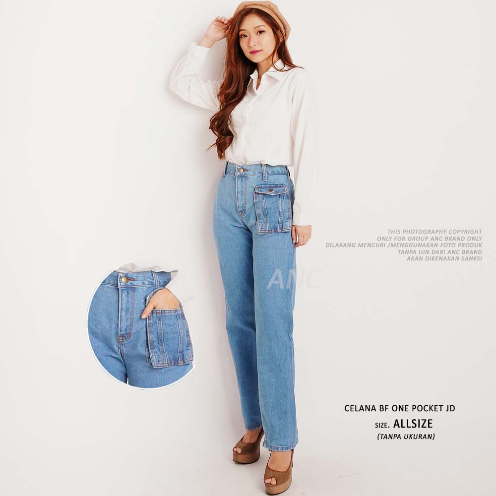 Celana Boyfriend Pocket Terlaris - Celana BF One Pocket JD