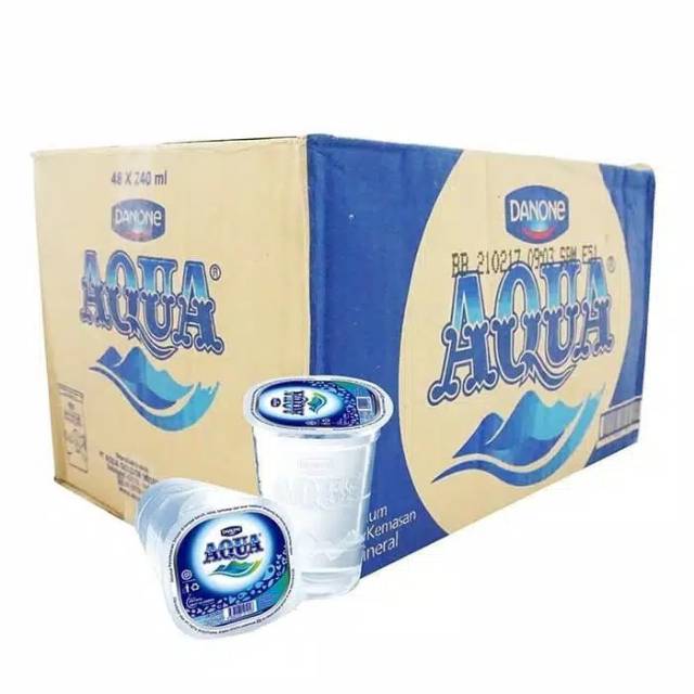 Jual Aqua Gelas Air Mineral DUS (48 cup x 220 ml) Indonesia|Shopee
