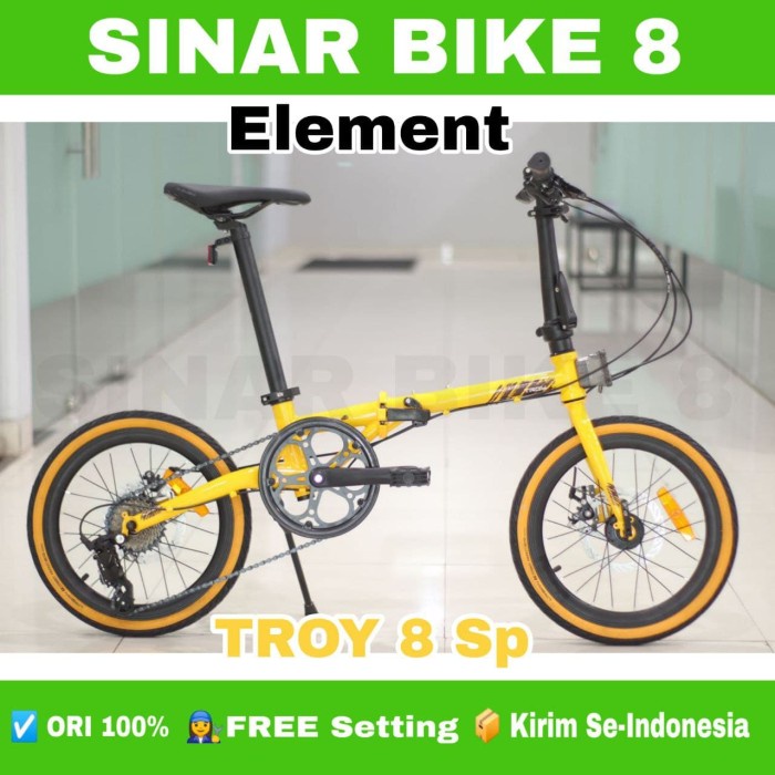 Sepeda Lipat Ukuran 16 Inch ELEMENT TROY 8 8 Speed New