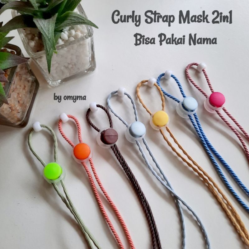 Tali Masker Elastis 2in1 hijab/ strap mask curly/ konektor masker murah