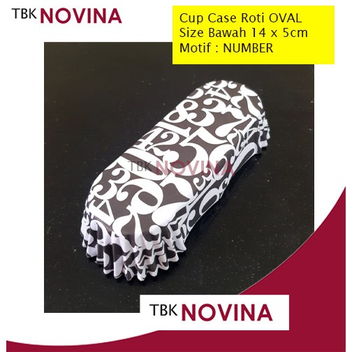Oval Cup Case Roti / Paper Cup Oval / Kertas Alas Roti Motif BLACK WHITE-  Kertas Cup Roti Oval