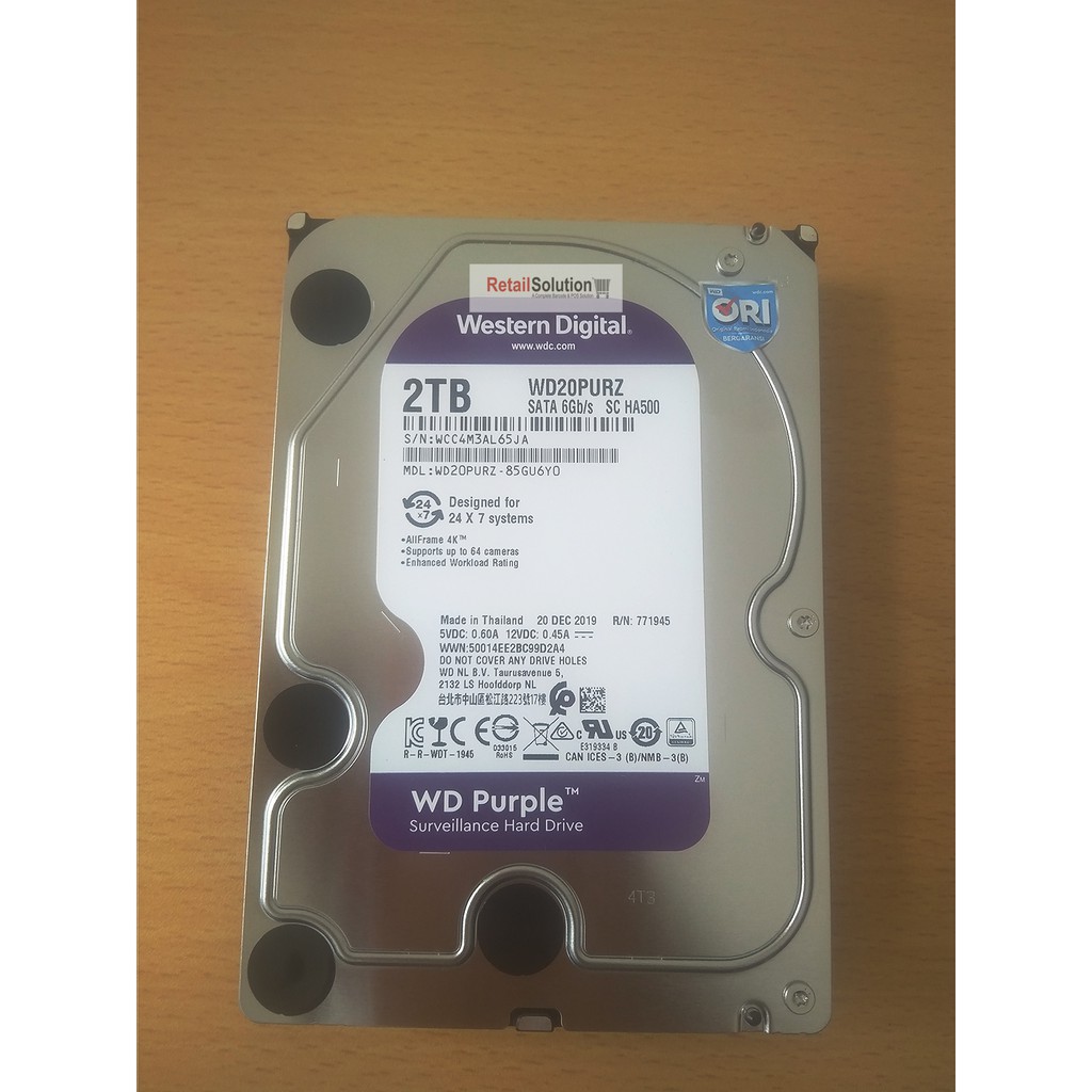 HDD WD Purple 2TB 3.5&quot; SATA III ORI - HDD CCTV Internal