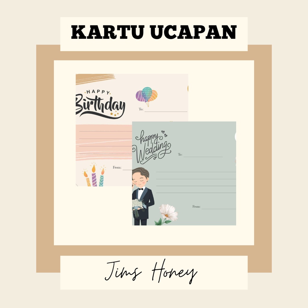 KARTU UCAPAN HADIAH GIFT GREETING CARD JIMS HONEY