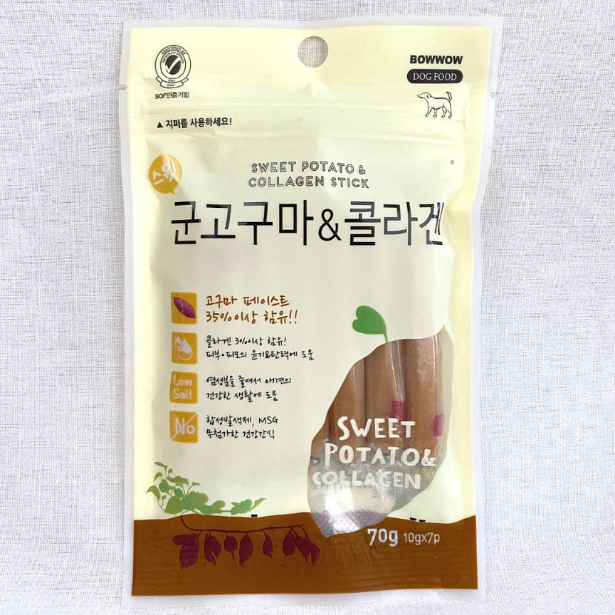 

BOWWOW Snack Anjing Sweet Potato And COLAGEN Stick 70g