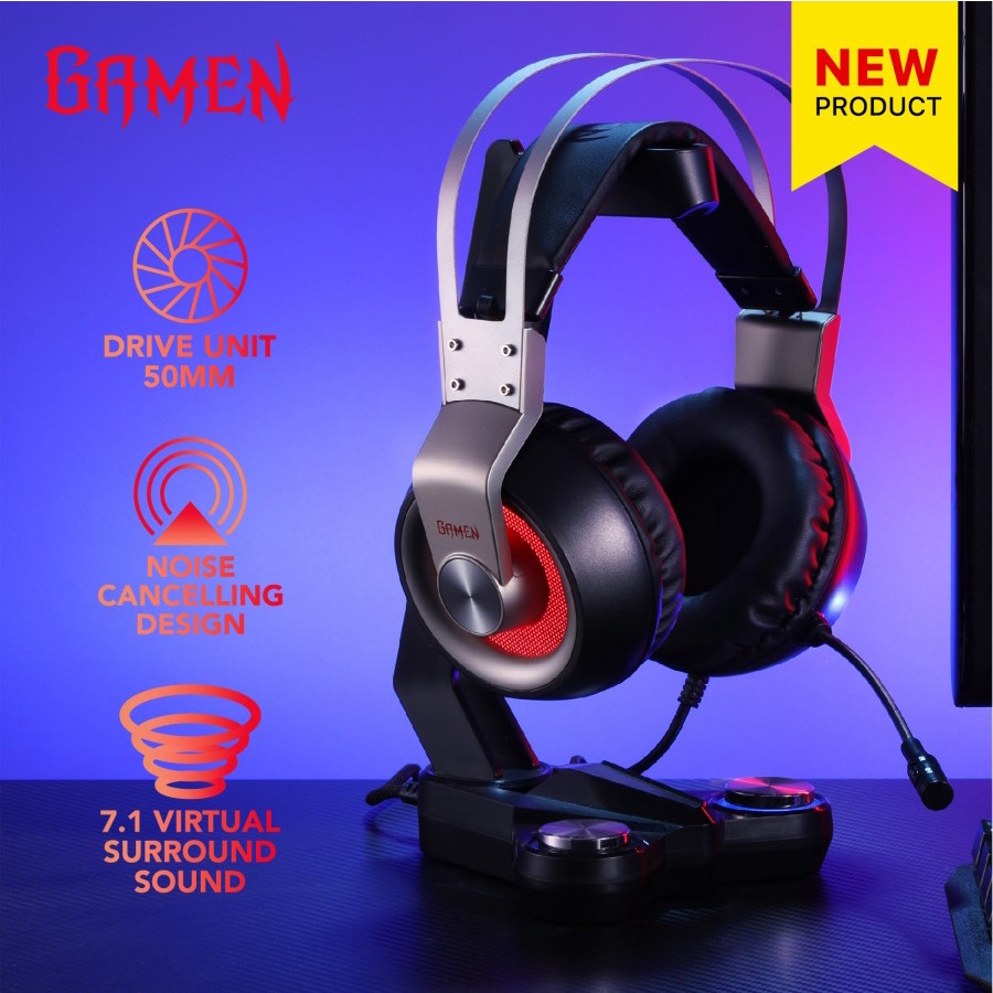 HEADSET GAMING WIRED GAMEN GH7100 With Microphone 7.1 Virtual Surround Sound - ORIGINAL GARANSI 1TH