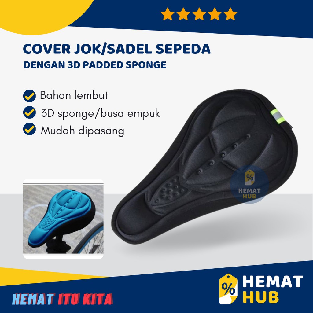 Cover Jok Sepeda Empuk Sadel Breathable Sponge Fiber Mat Anti Gerah Portable Nyaman