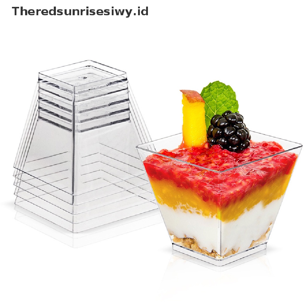 # Alat Rumah Tangga # 50pcs Cangkir Es Krim / Dessert Bahan Plastik Transparan Sekali Pakai Ukuran 58ML