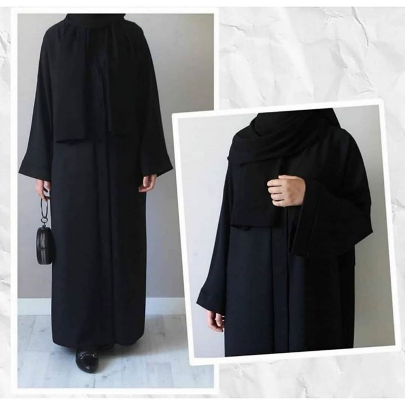 baju muslimah style hijab abaya gamis hitam modern model arab saudi,turki,dubai resleting