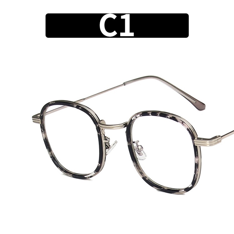 (YUZHU) COD Fashion Korea Anti Blue Light Tortoiseshell Square Frame Kacamata Wanita Yang Dapat Diganti