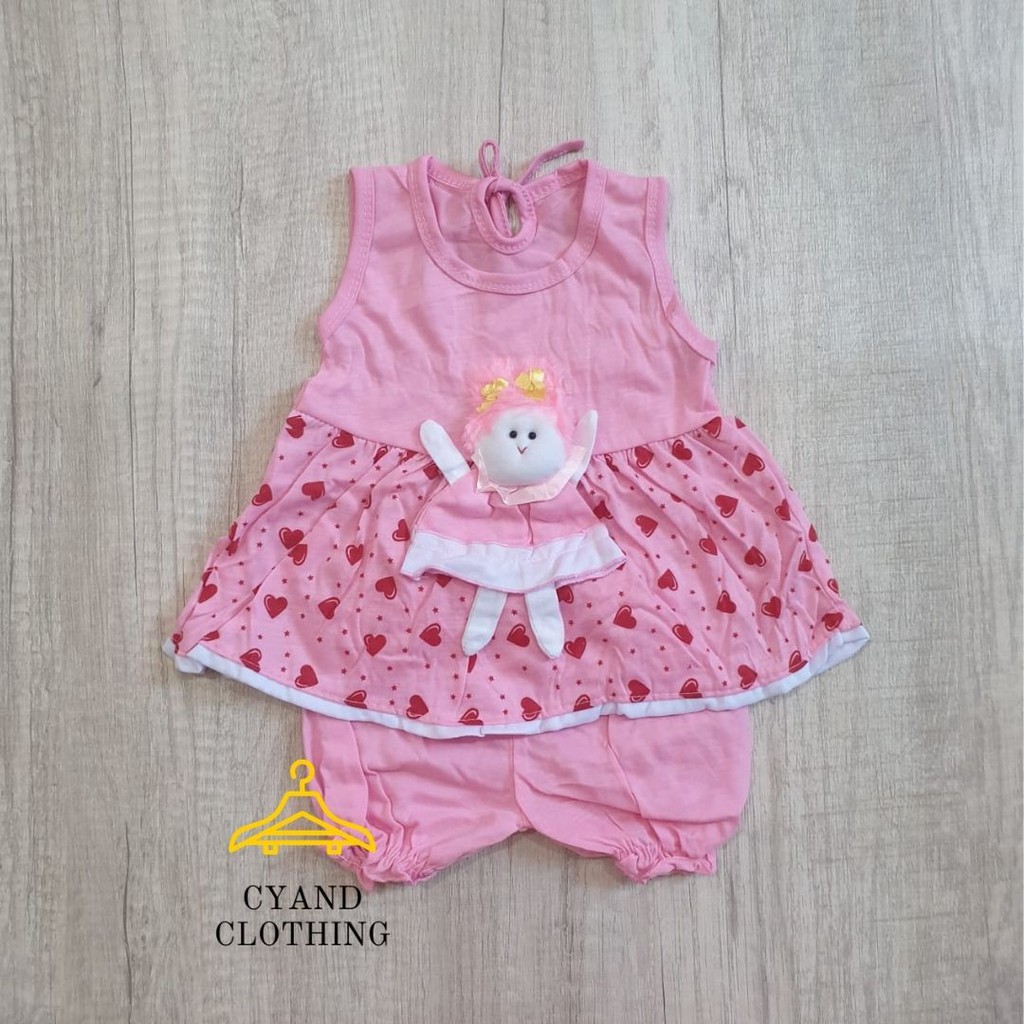 cyand clothing - setelan dress baby lucu anak motif boneka