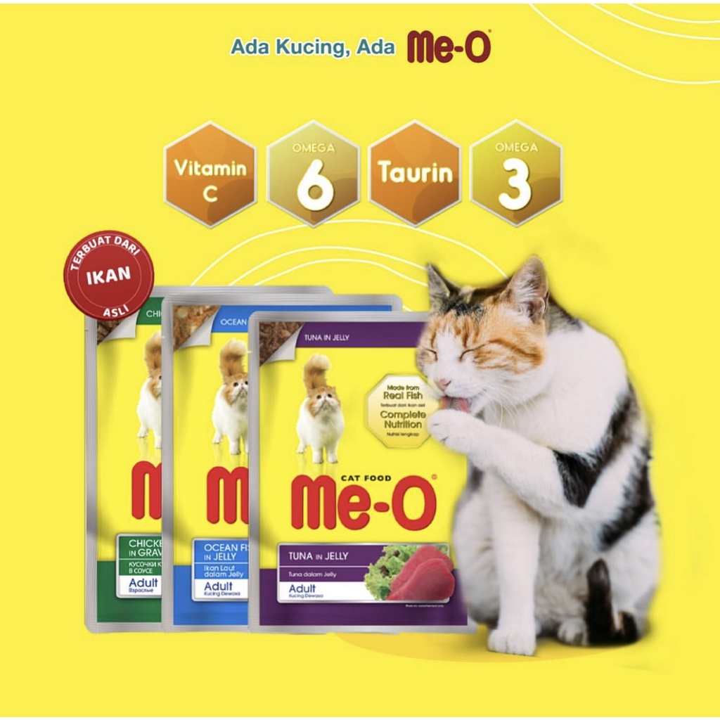 MEO POUCH 80GR - Me-o Sobek Sachet Makanan Basah Kucing Cat Kitten Adult Wetfood 80gr