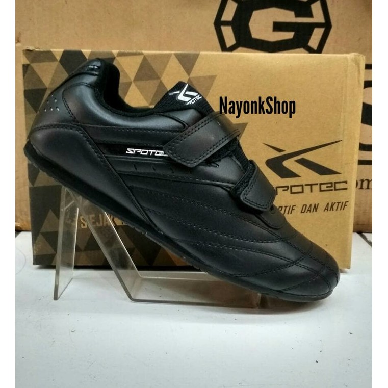 PROMO sepatu sport taekwondo spotec corner velcro all black TERLARIS