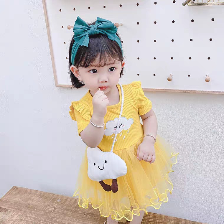 LittleAaron DRESS IMPORT AWAN BAG 820 EBV Baju Dress Anak Perempuan Import