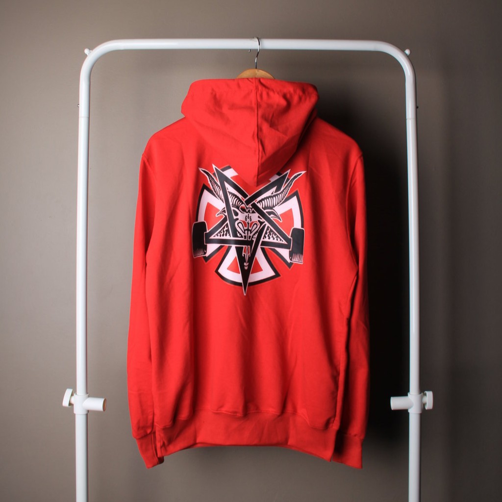 thrasher x independent pentagram cross hoodie