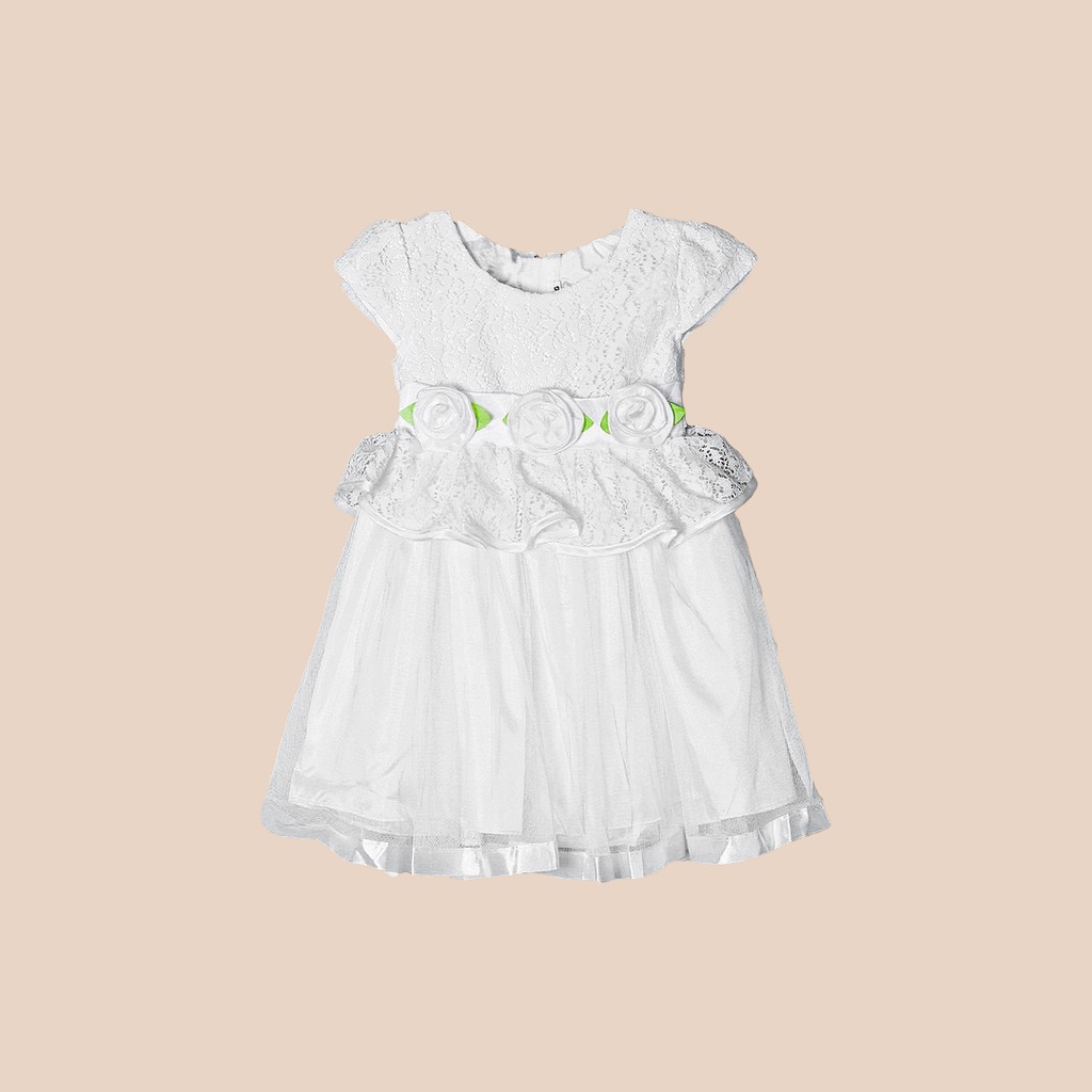 Zora Dress Anak Perempuan Lace Ruffle Bunga Premium (TK15)