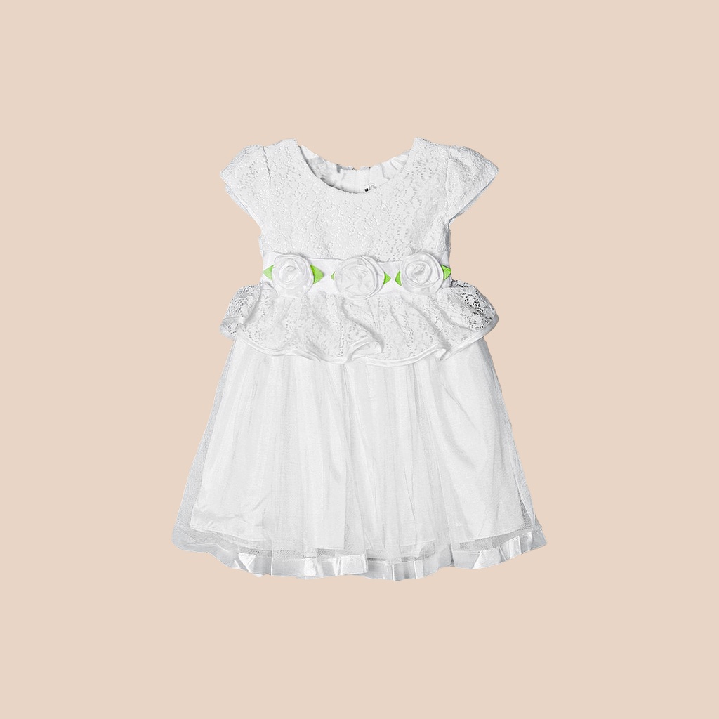 Zora Dress Anak Perempuan Lace Ruffle Bunga Premium (TK15)