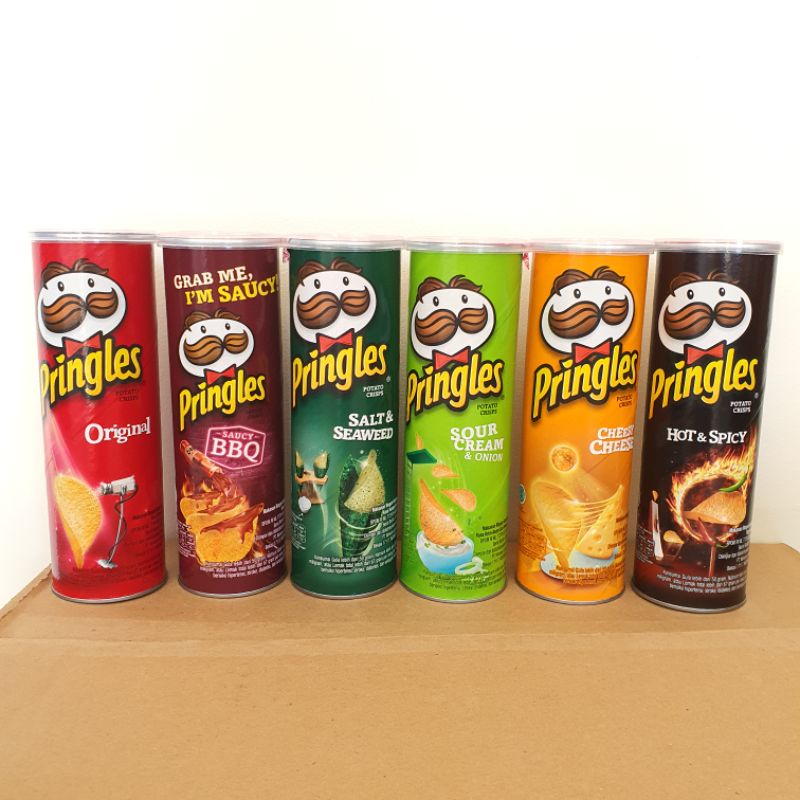 Pringles Rasa Original / Hot Spicy / Sour Cream Onion / Cheesy Cheese / Saucy BBQ 107 gr