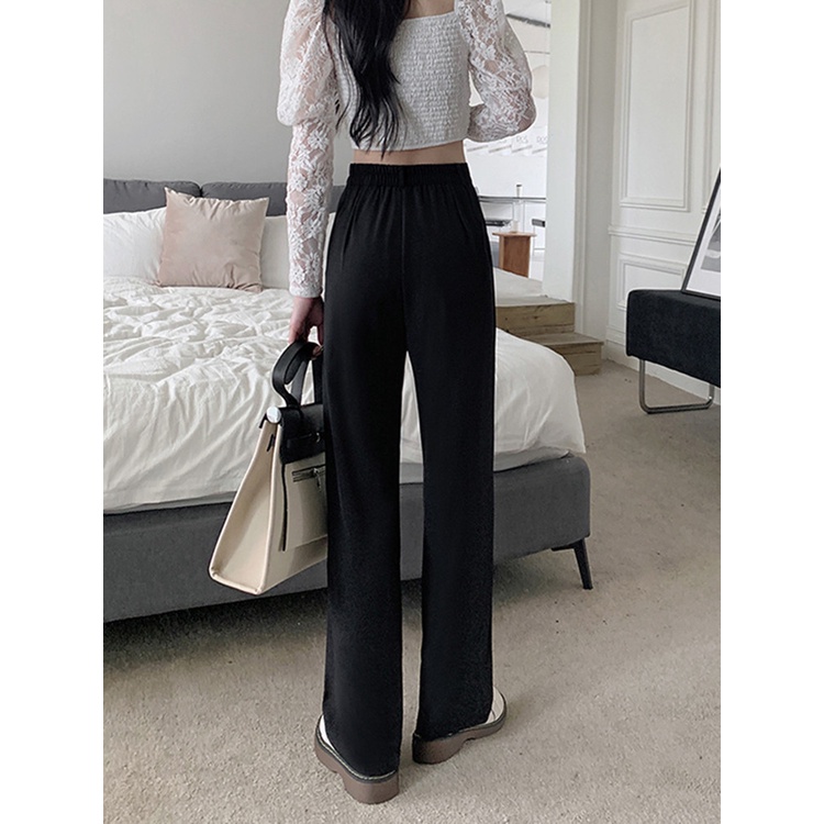 XIAOZHAINV Celana Wanita Korean Style High Waist Loose Pants 0035