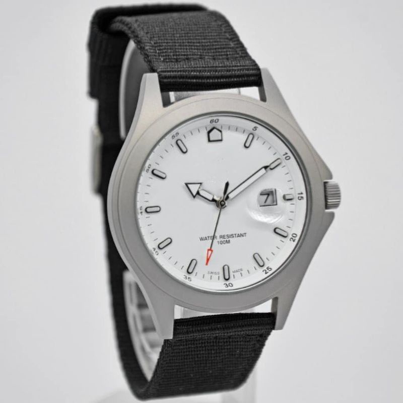 ( Best Seller ) Jam Tangan Pria SA H-1880 Tanggal Aktif Tali Kanvas Original