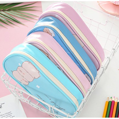 Tempat Pensil JUMBO BABI PIGGY GENDUT / Tepak Tempat Alat Tulis Besar Polos Gambar BABI Lucu Imut