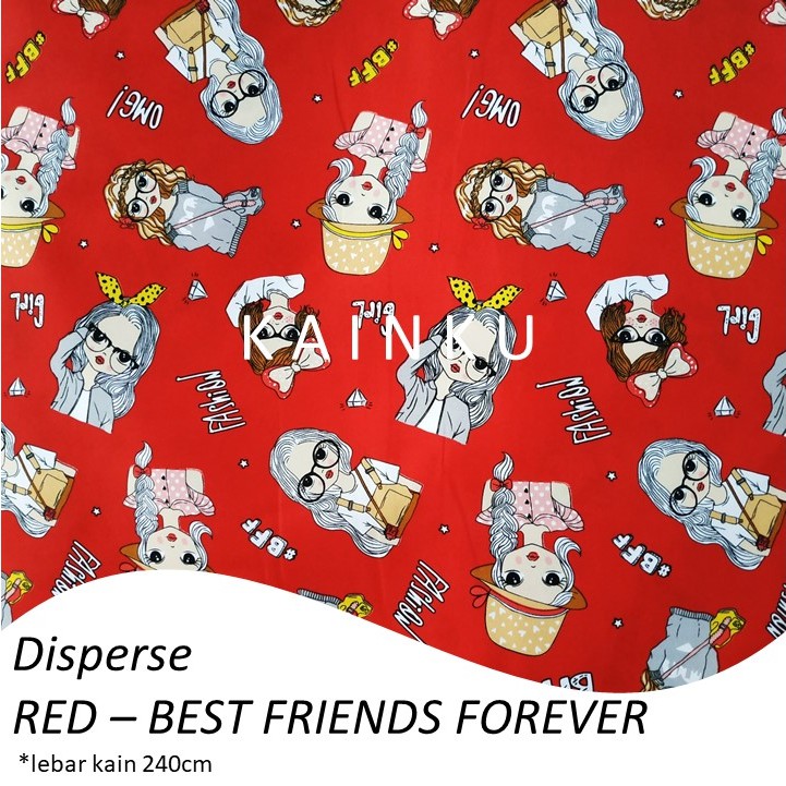 KAINKU - KAIN DISPERSE METERAN BEST FRIENDS FOREVER GIRL - RED