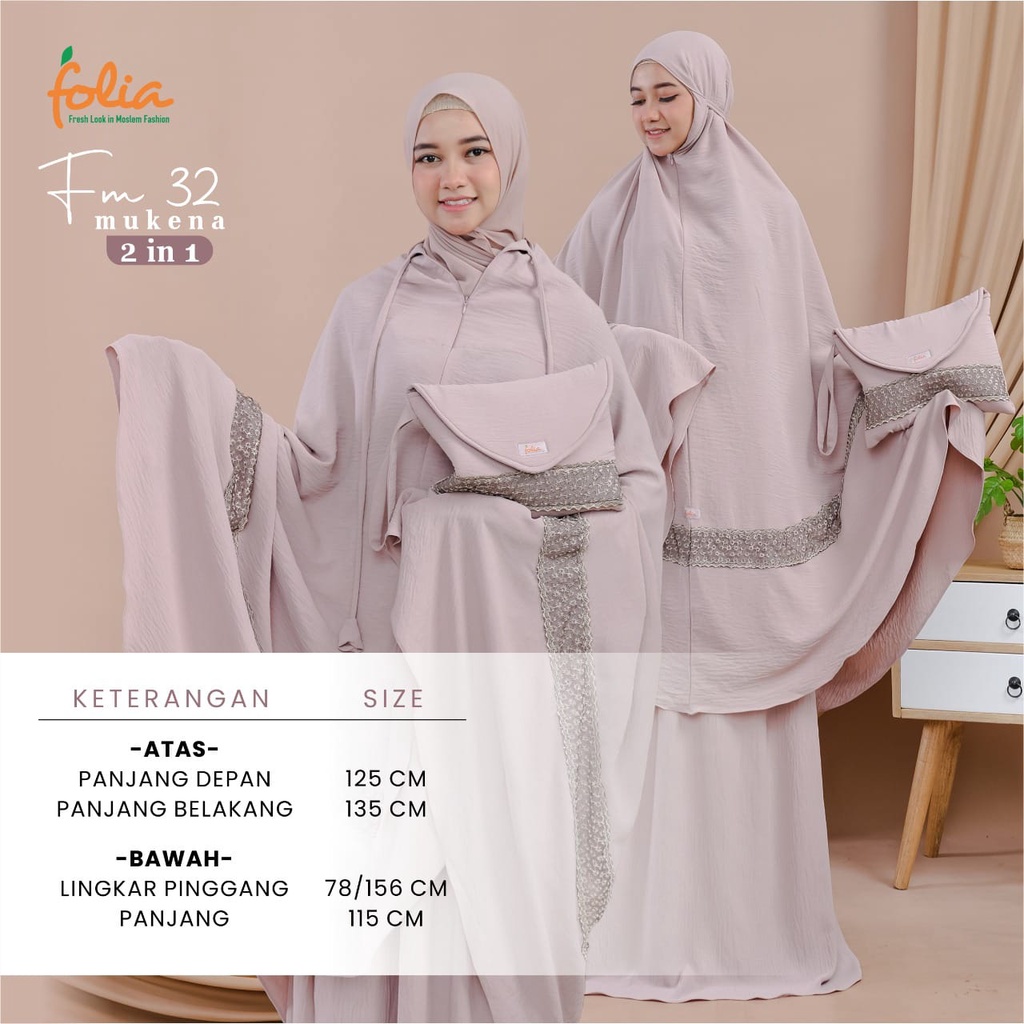 mukena folia FM 32 2in1 mukena jumbo terbaru original