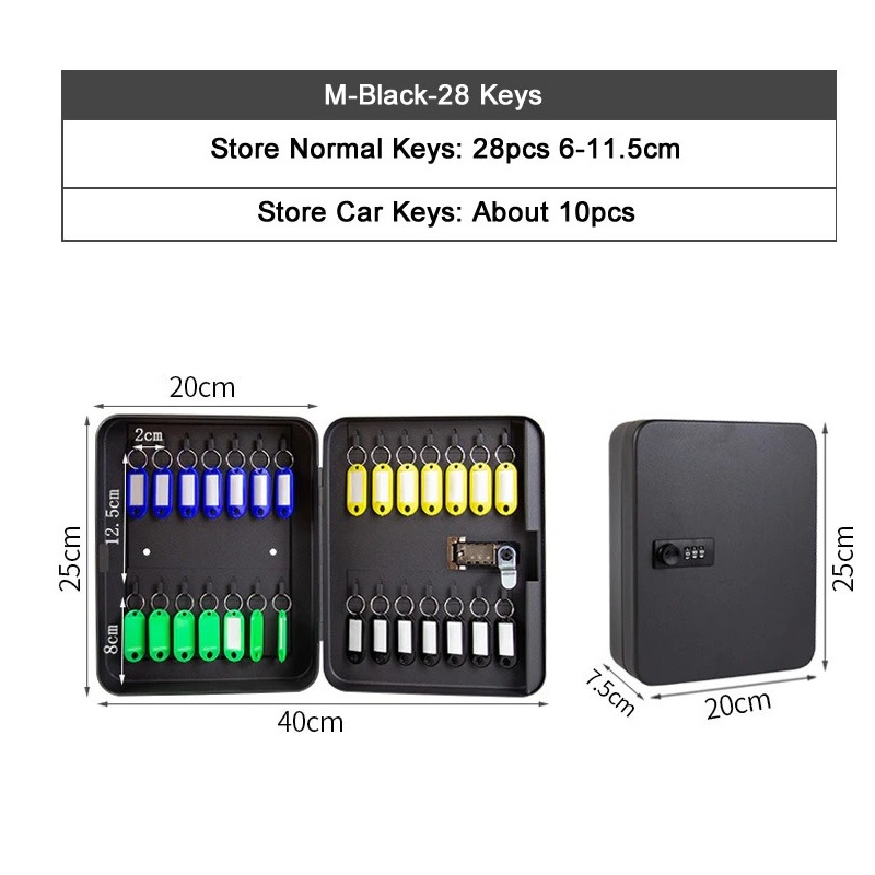 Wall Mount Safe Security Cabinet Box 28 Keys - Kotak Tempat Kunci