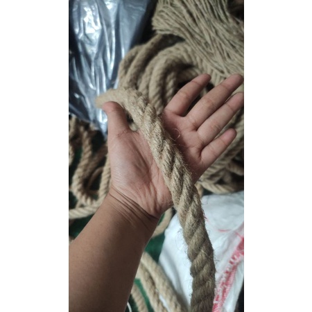 TAMBANG GONI 20MM TALI LOMBA TARIK TAMBANG TALI AYUNAN OUTBOND ROPE SAFETY PROYEK BANGUNAN PER METER 20MM JUTE ROPE