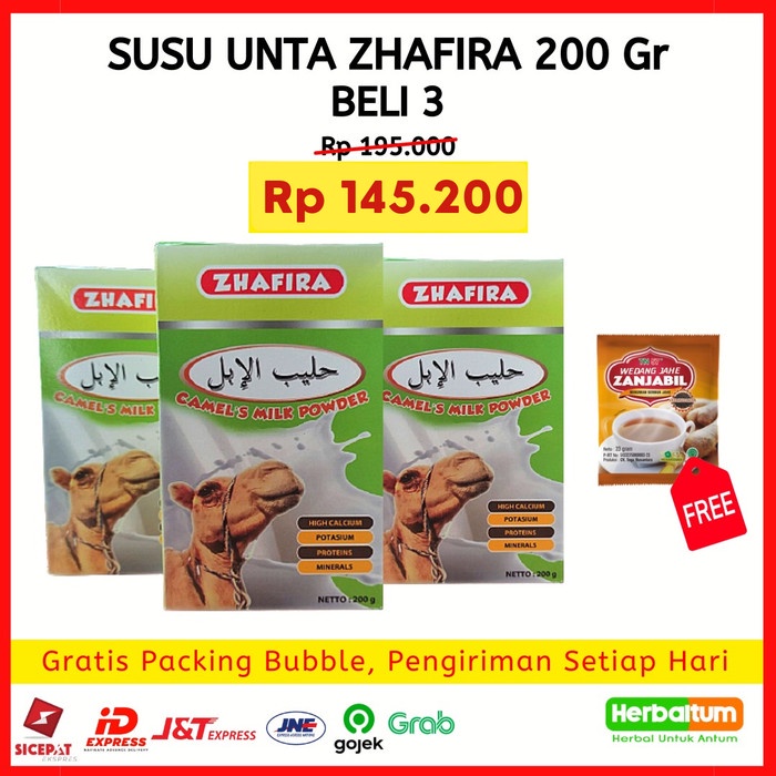 

Beli 3 Susu Onta Zhafira 200 gram Lebih Hemat - Original