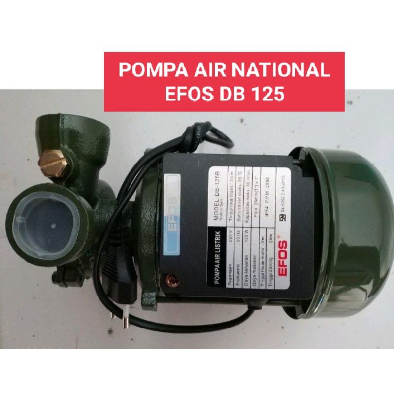 POMPA AIR NATIONAL EFOS DB 125 - POMPA AIR SUMUR DANGKAL NATIONAL DP 125