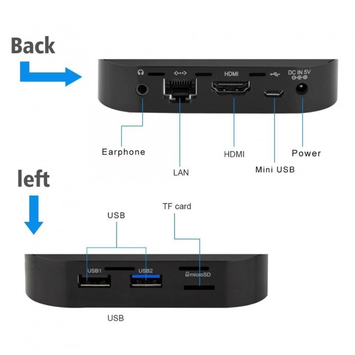 WINTEL W8 PRO Mini PC - Intel Atom x5-Z8350 - 2GB-32GB - Windows 10