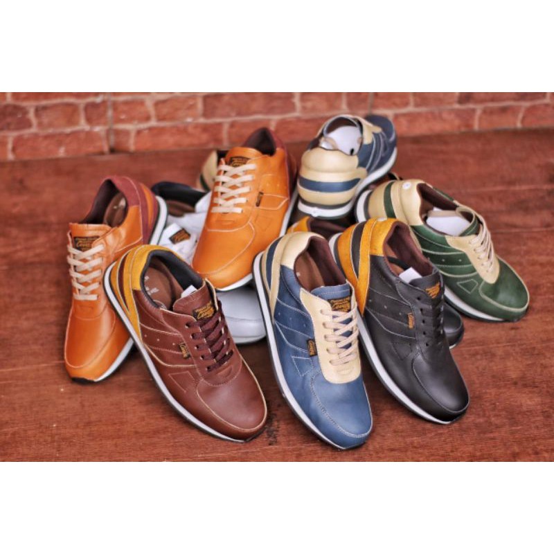 Jellal - Sepatu Sneakers Pria Original Kulit Asli Kuliah Traveling  Jalan jalan santai