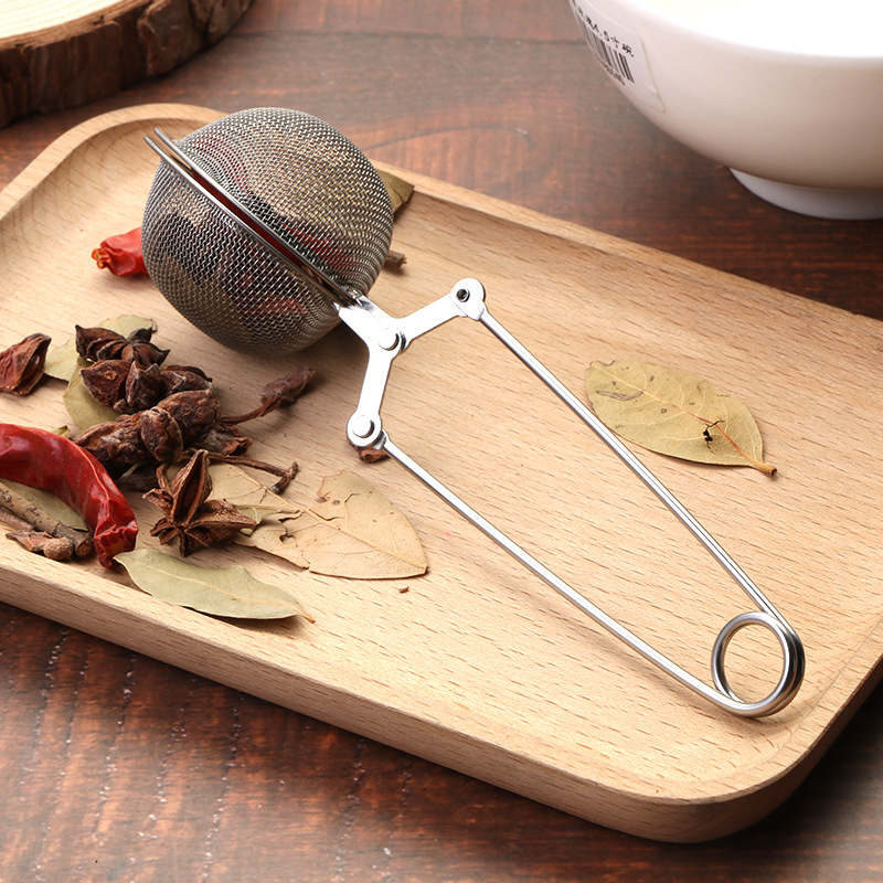 Kitchen Gadget Mesh Teh Kopi Herb Spice Filter Stainless Steel Gagang Panjang Pegangan Saringan Teh Bola Infuser Tea Bag Filter Diffuser Teko