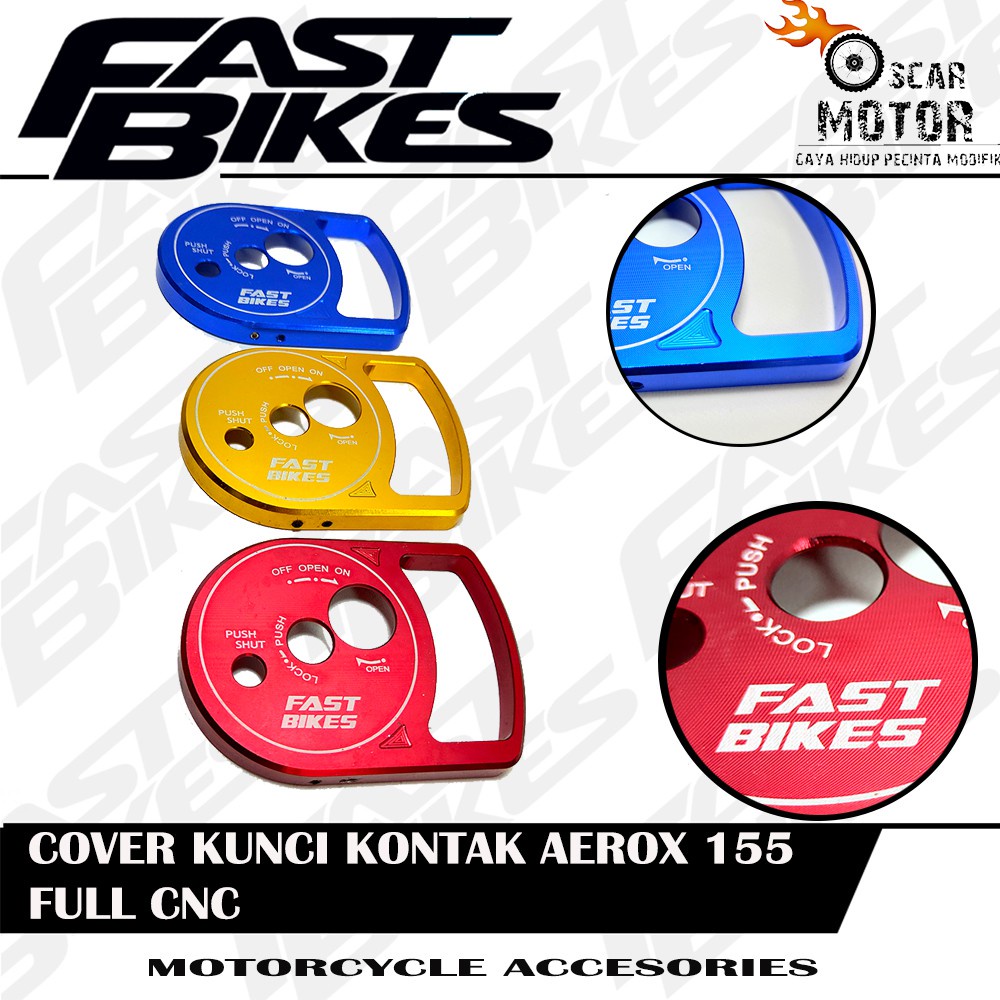 COVER KUNCI AEROX TUTUP KONTAK NMAX PCX MIO FASTBIKE FULL CNC MERAH GOLD SILVER motor