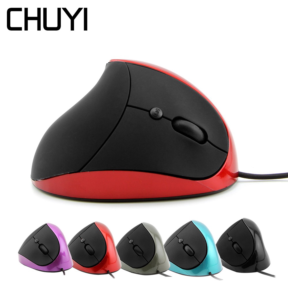 Chyi Wired Vertical Mouse Mouse Mouse Mouse Ergonomis Gaming DPI Adjustable 800-1200-1600 Mouse