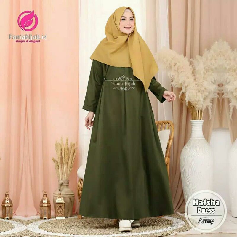 Hafsha Dress by Fania Hijab/ Gamis katun toyobo premium