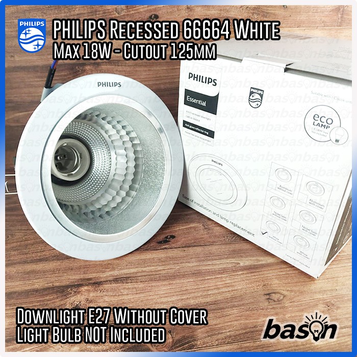 PHILIPS 66664 White | Rumah Lampu 4&quot; Downlight Recessed E27