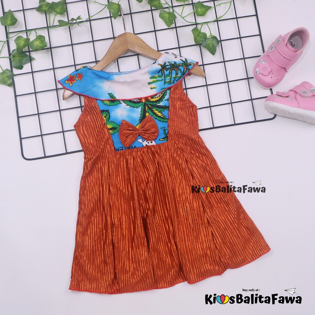 Dress Najwa uk 1-2 Tahun / Baju Anak Perempuan Gaun Pesta Import Murah Dres Cantika Yukensi