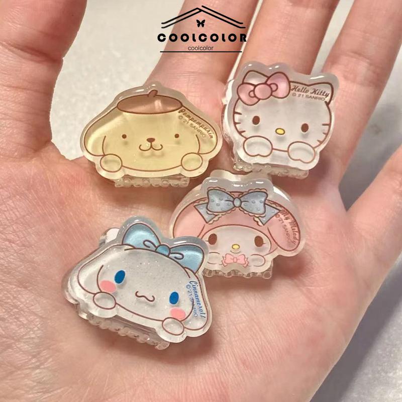 COD❤️Klip Jepit Rambut Cute Kartun Cinnamon Dog Melody Student Girl Akrilik Flash Halus Mini Kecil Ambil Wanita Aksesoris Fashion Murah Import Ready Stock