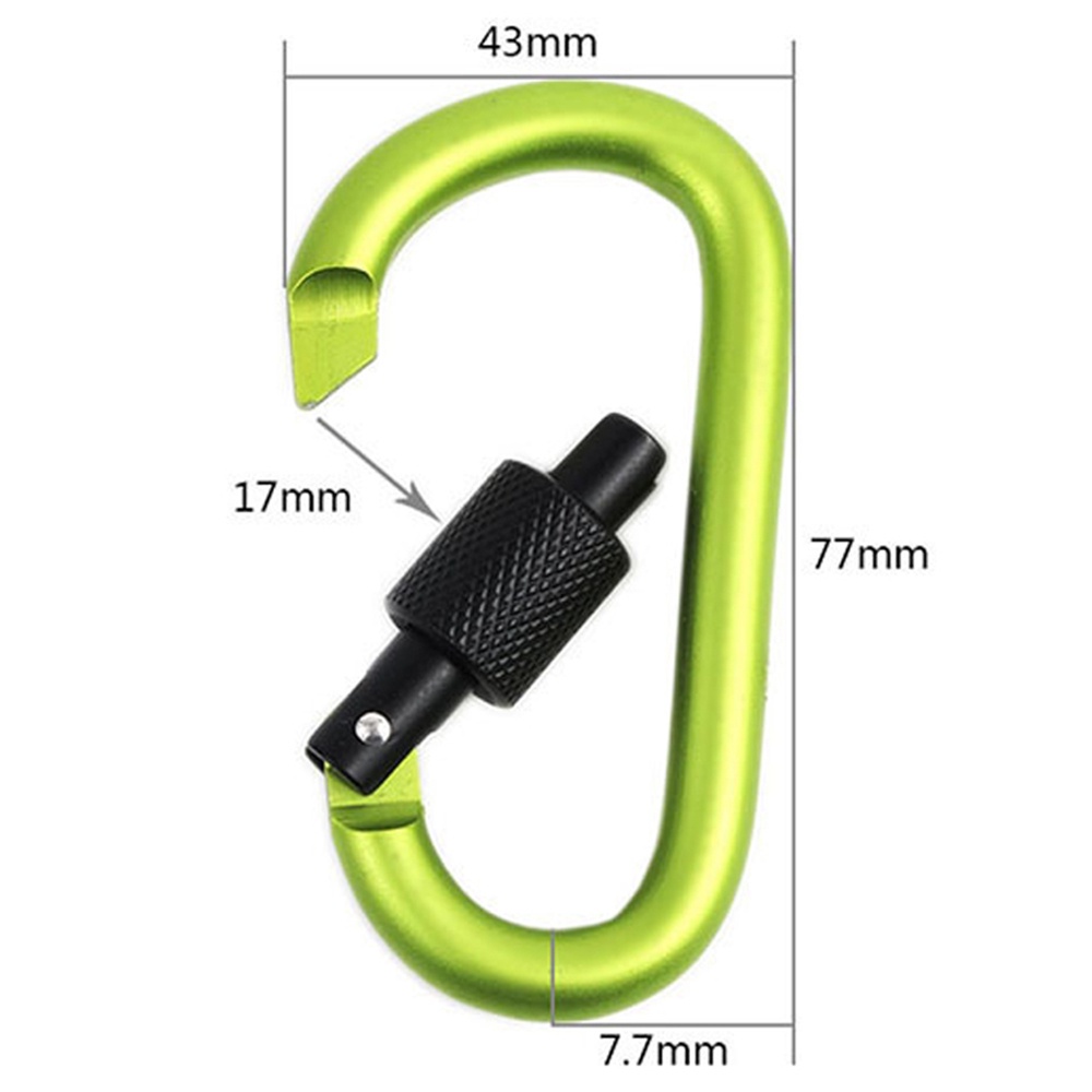 Gantungan Kunci Carabiner Bentuk D Bahan Aluminum Alloy Warna-Warni Untuk Tas Ransel / Botol / Tenda / Outdoor